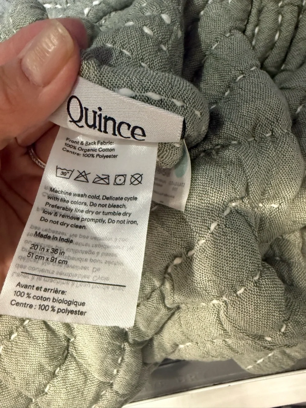 Quince Channel stitch quilt King SET with 2 King shams